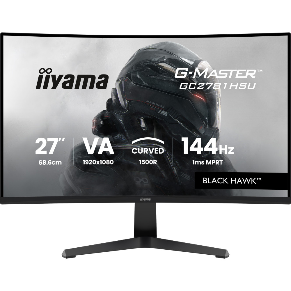 IIYAMA GC2781HSU-B1 (Black Hawk) - 27p VA Incurvé - 1ms - 350cd - HDMi-DP - HUB.USB - 2x2W -Noir