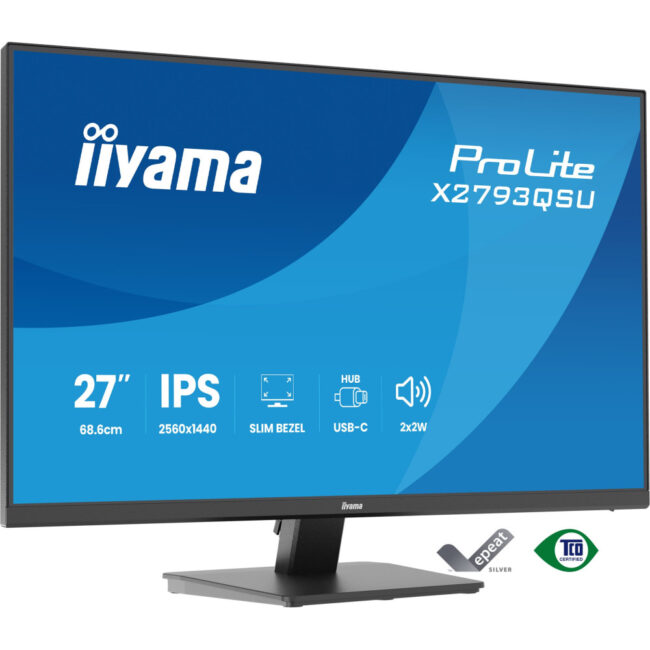 IIYAMA X2793QSU-B1 (ProLite) - 27p - IPS - WQHD - 75Hz - 1ms - 350 cd/m? - HDMI - DP - 2xUSB - 2x2W - Inclinable - Noir
