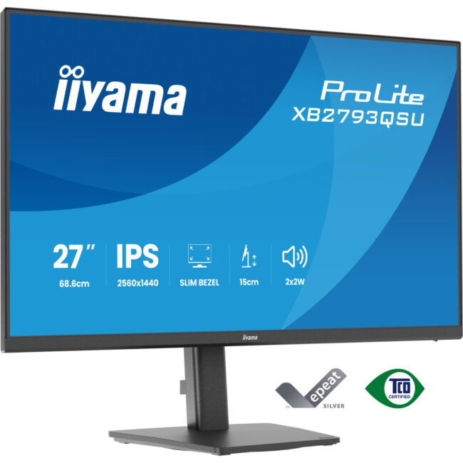 IIYAMA XB2793QSU-B1 (ProLite) - 27p - IPS - WQHD - 75Hz - 1ms - 350 cd/m? - HDMI - DP - 2xUSB - 2x2W - Reglable - Noir