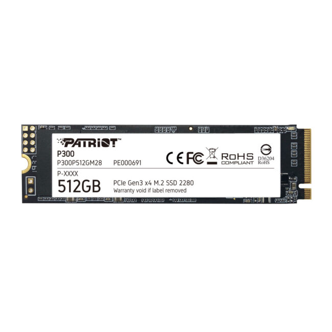 Patriot SSD P300 512 Go - M.2 2280 NVMe - PCIe 3.0 x4