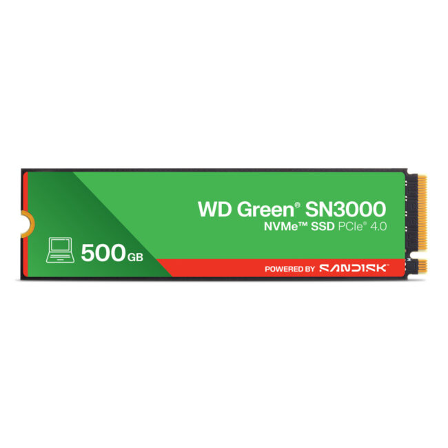 Western Digital Green WD SN3000 NVMe 500 Go M.2 PCI Express 4.0 QLC 3D NAND